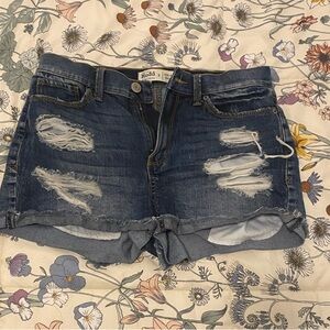 Mudd Distressed Dark Blue Denim Jean Shorts
